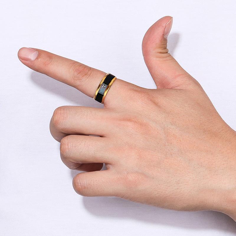 Titanstahl Temperatur-Kupplungsring Stimmung Emotion Gefühl Intelligente Empfindliche Ringe Für Frauen Männer Wasserdichter Schmuck Geschenk
