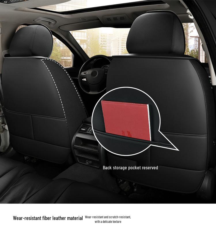 All-Season Full Leather Car Seat Cover - Universal Fit, Full Wrap Design