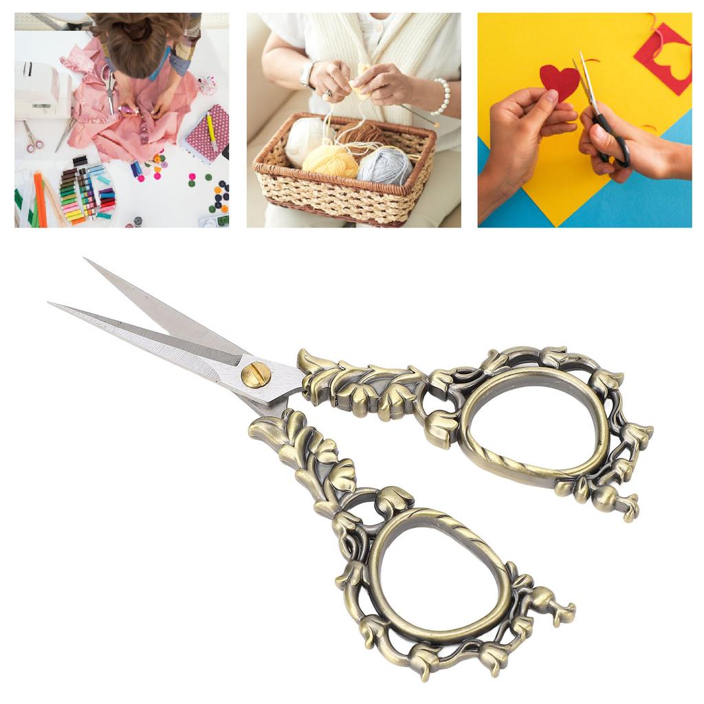 Sewing Embroidery Scissors Vintage European Design Shear for Fabric Weaving Stitching Paper Cutting