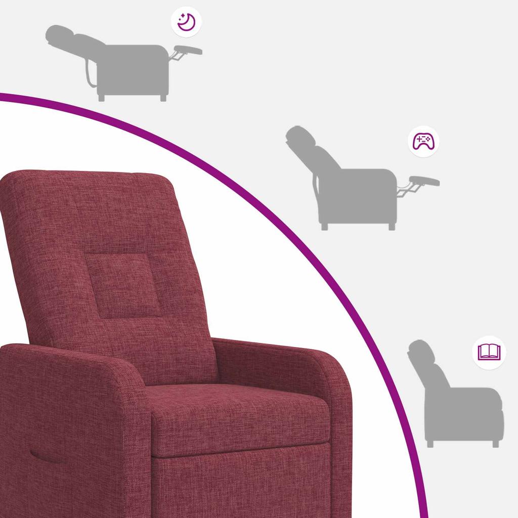 Recliner Chair Wine Red Fabric