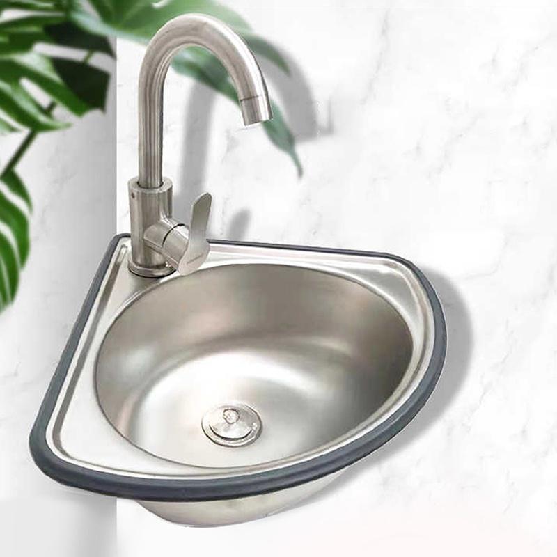 Kitchen Sink Bathroom Basins Vegetable Motorhome Steel Bar Small Single Drop Bowl Corner Tub