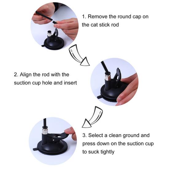 Cat Teaser Toy Suction Cup Base Exercise Training Interactive Toy Funny Cat Toy Pet Stick Toy for Kitten