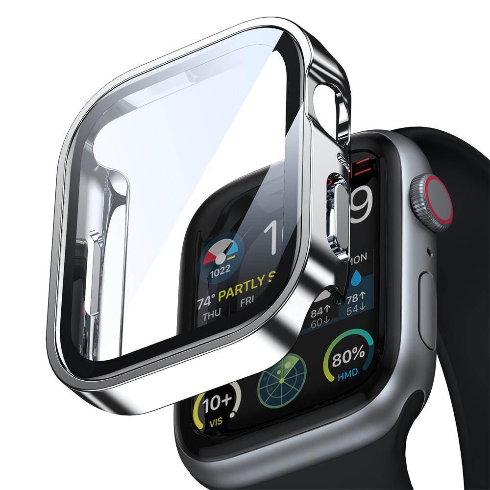 

Cover for Apple Watch Case 46mm 42mm 45mm 44mm 49mm 41mm 40mm Screen Protector Tempered Glass Series 11 10 7 8 9 SE 6 5 4 Ultra 2/3 40mm Series 4 5 6 SE серебряный