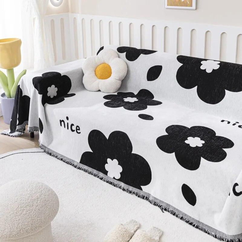 Nordic Tassel Throw Blanket Single Full Four Season Cotton Sofa Cover Dust Anti-cat Scratch Protection Cover Sofa Blanket Carpet