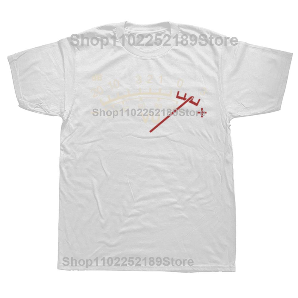 VU Meter Music Sound DB DJ Retro Vintage Classic T Shirt Men Casual Short Sleeve Tees Tops Harajuku Analog Audio Mens Clothing