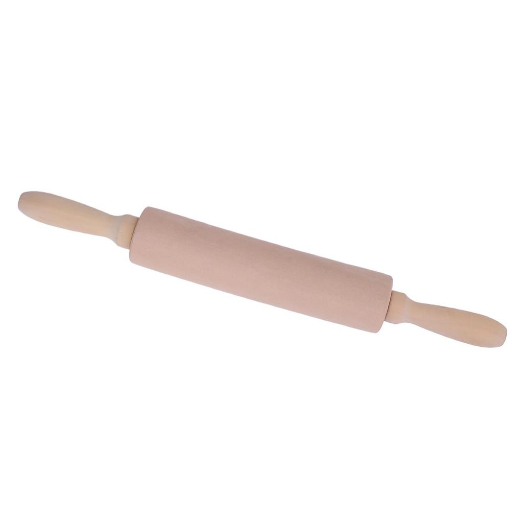 Rolling Pin for Baking Clay Shaping Beachwood Solid Wood with Stainless Steel Ball Bearing