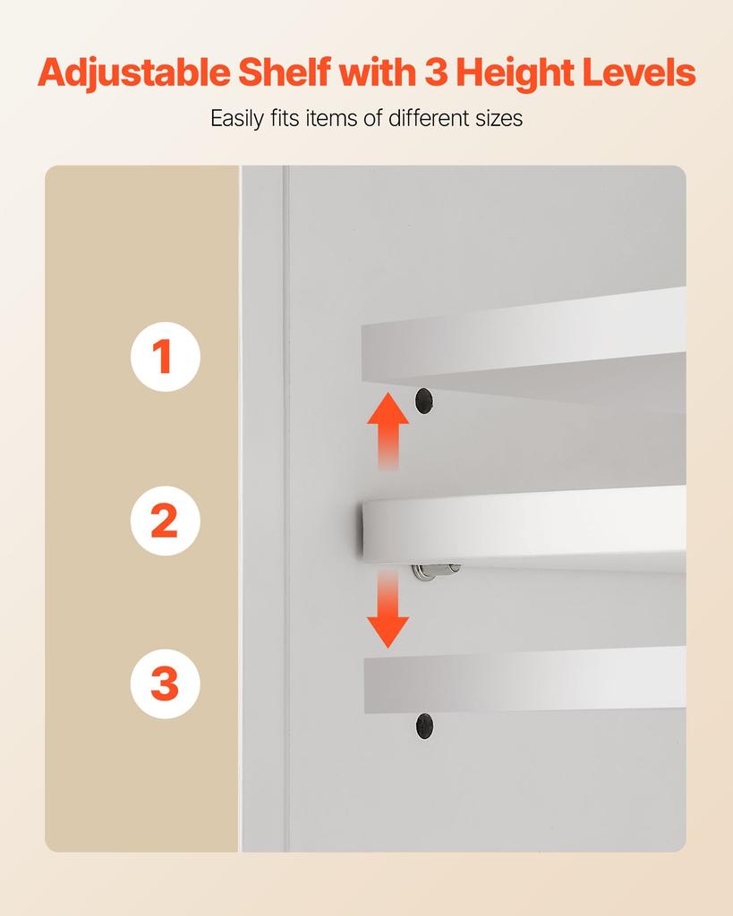 VEVOR Bathroom Wall Cabinet, 2 Doors & Adjustable Shelf, Over the Toilet Storage Medicine Cabinet Wall Mounted