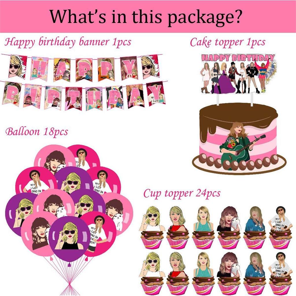 44PCs Birthday Party Decorations Birthday Party Decorations Set, Birthday Party Supplies For Child And Adult, Happy Birthday Banner Balloons