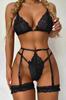 Fantasy Garter Set Sexy Underwear Black
