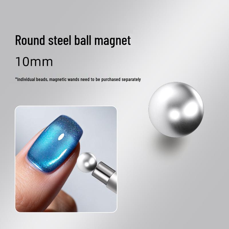 Double-Ended Multi-Functional Cat Eye Nail Art Magnet with Wide French Glass Beads
