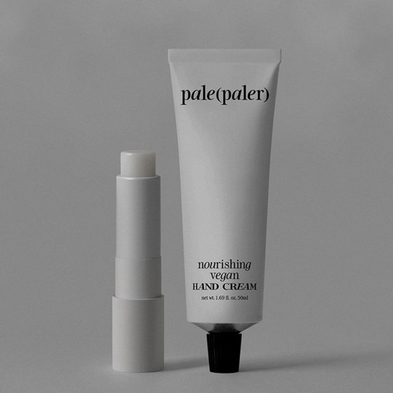 palepaler vegan fragrance-free hand cream & lip balm pale set (transparent) Hand cream + #pale