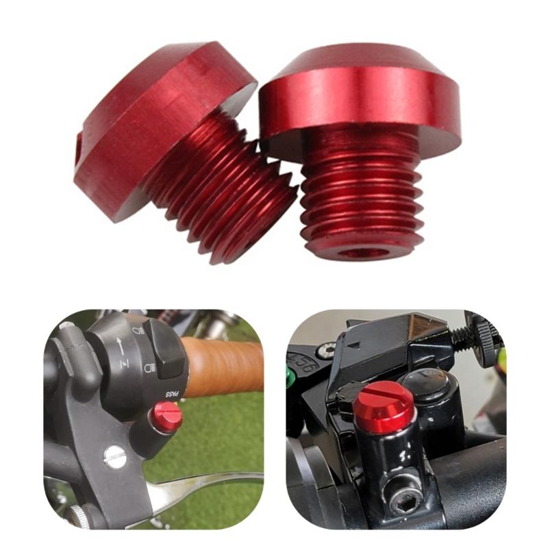 2Pcs Anti-Rust Motorcycle Aluminum M8 Rear view Mirror Hole Plugs Screws Rearview Mirror Holder