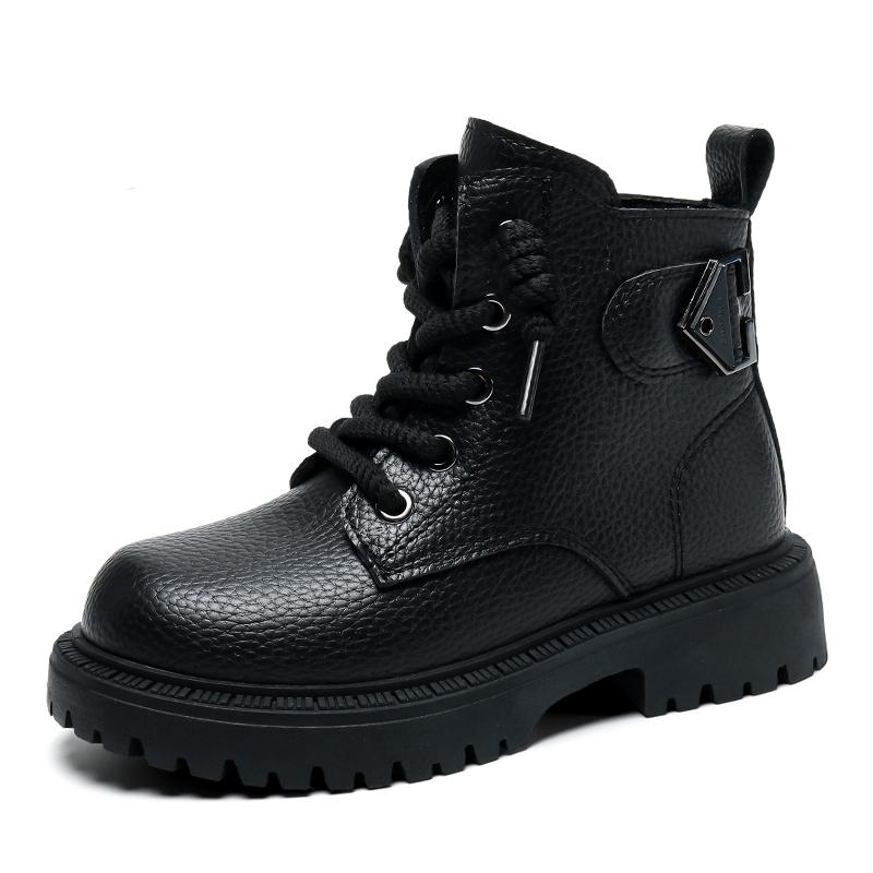 Children's Leather Shoes Autumn Winter Warm New Casual Shoes Surface Waterproof Soft Sole Fashionable Walking Shoes for Kids