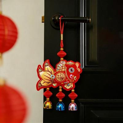 Bell Tassels Chinese New Year Decoration Door Hanging Ornament Flocking Lucky Bag Pendant Spring Festival Pendants