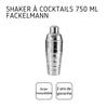 Shaker à cocktails - fackelmann - 750 ml - acier inoxydable - 26 x 8,5 x 8,5 cm - gris