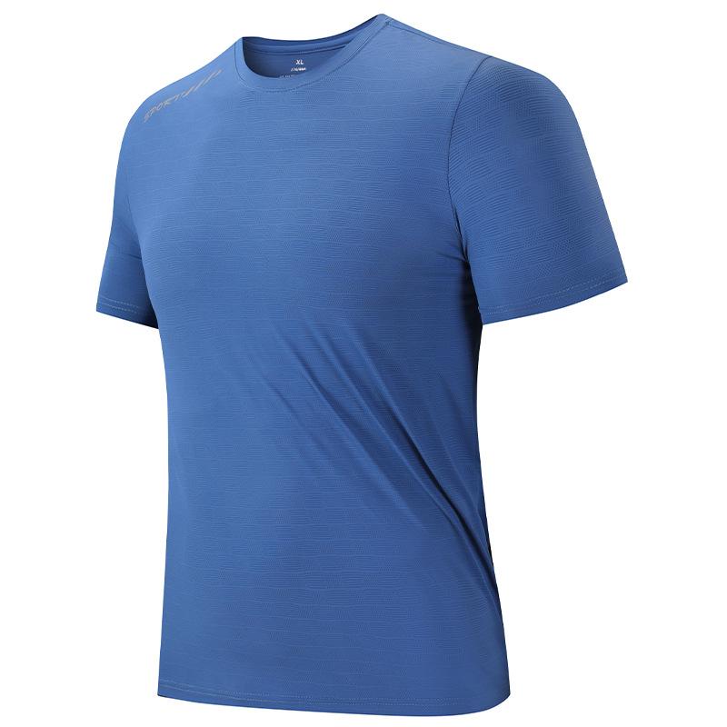 Summer Men's Fitness T-Shirt Short Sleeve High Sense Crew Neck Sports Casual Men's Quick-Drying Clothes