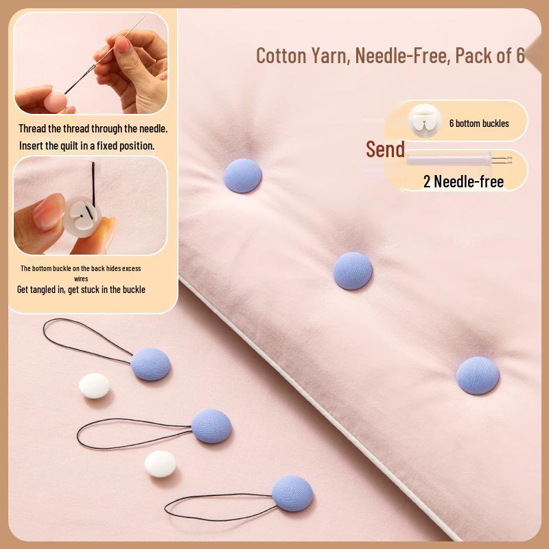Skin-Friendly, Anti-Slip Quilt and Bed Sheet Fastener with Needle-Free Insertion Beige
