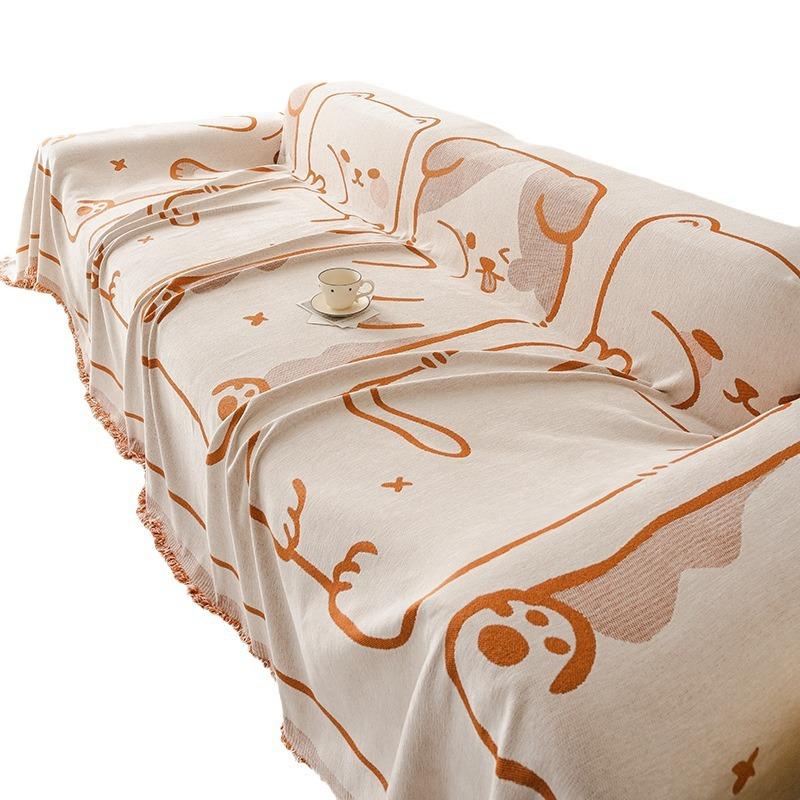 Nordic Simple Chenille Sofa Cushion Full Cover Cloth Towel Four Seasons Universal Non-Slip Sofa Cover Anti-Cat Scratch Cloth Blanket
