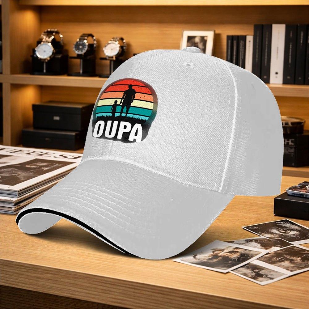Oupa Grandparentgrandchild Adjustable Sandwich Baseball Cap Trendy Printed Unisex Outdoor Hat For Fishing Golf Camping
