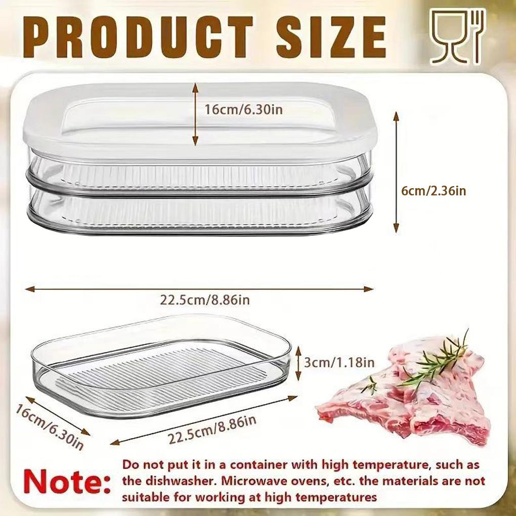 Laminated Deli Meat Refrigerator, Refrigerated Transparent Material, Easy for Refrigerator Storage Boxes, Cold Cuts, Ham