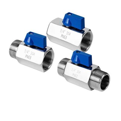 Brass Mini Ball Valve 1/4 and 3/8 Female X Male Shut-Off Valve Switch Control for Water Pumps Tanks Outdoor Faucet Air