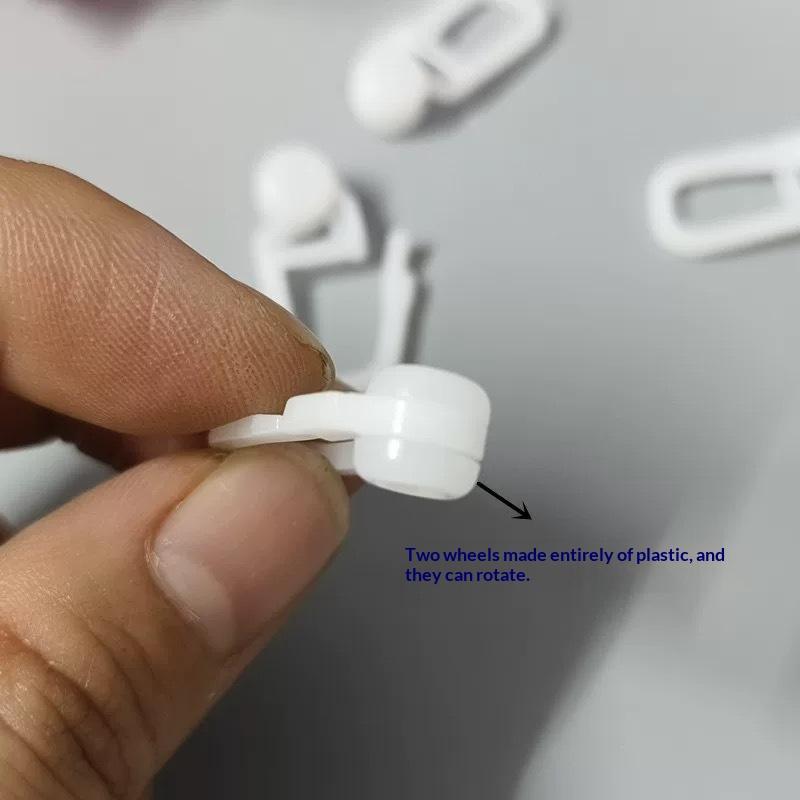 Curtain Track Hooks White Scratch-resistant Plastic Strong Build 30 Pcs for Home Balcony Curtains