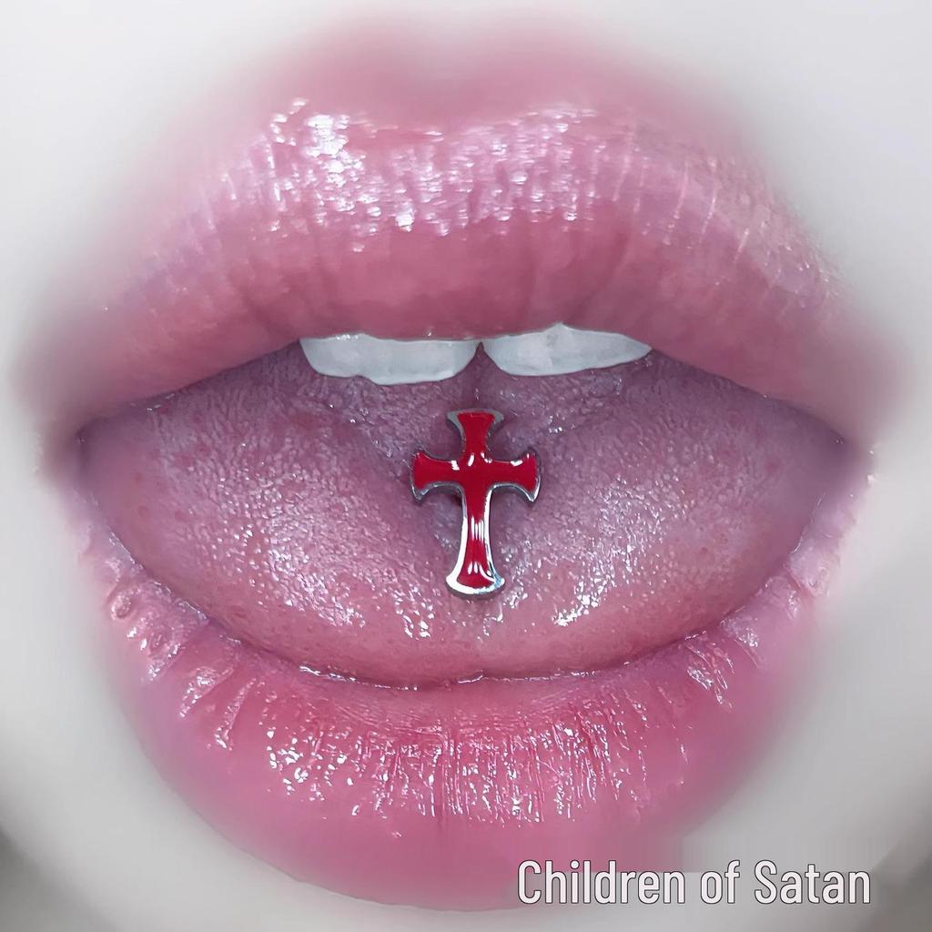 Titanium Steel Cross Tongue Piercing - Sweet & Cool Hot Girl Jewelry