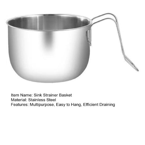 Yousheng Hanging Sink Strainer Basket Stainless Steel Colander Kitchen Food Waste Strainer Corner Sink Strainer for Efficient Draining Food Residue