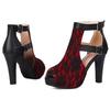 Peep Toe Women's Sandals Summer Shoes 2025 Buckle Cut-outs Black Lace High Heels Gladiator Party Dance Shoes Large Size
