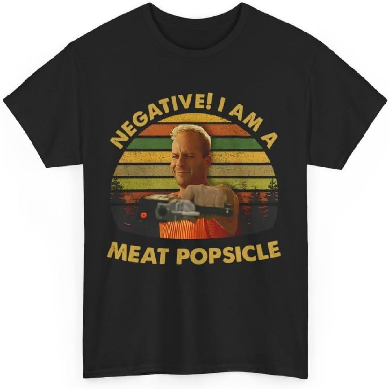 The Fifth Element Shirt, Negative I Am A Meat Popsicle T-Shirt, Vintage Design Movies TV Show Quote Unisex Crewneck Tshirt Black S разноцветный