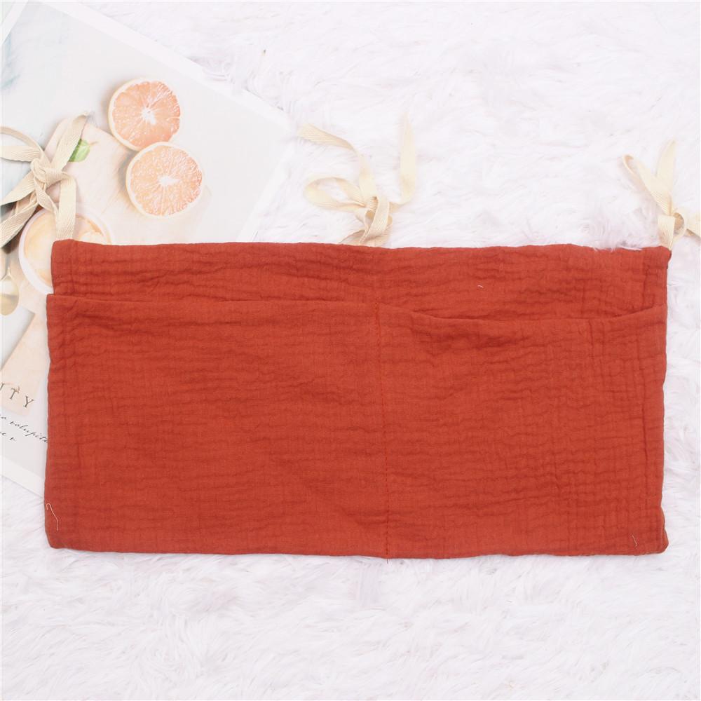 Pure Cotton Multifunctional Baby Stroller Hanging Bag with Double Compartments for Diapers, Milk Bottles, Teething Toys, and More