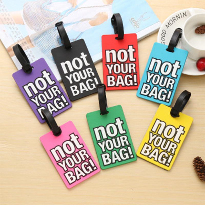 Novelty Strong Luggage Tag Silicone Letter Suitcase Name Address ID Tag Holiday