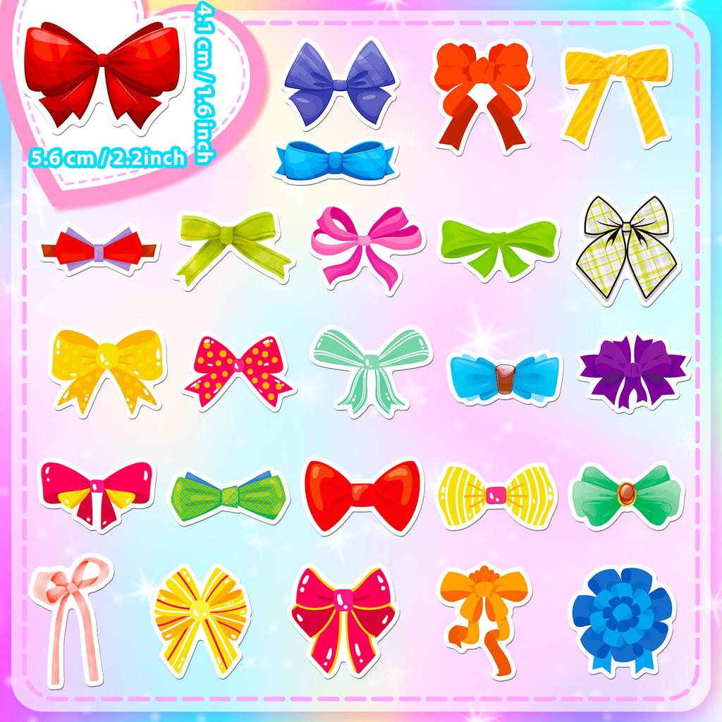 50 Bow Stickers New Product Internet Celebrity Girl Princess Little Girl Bow Children Puzzle Reward Stickers