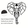 Geometric Elephant Head Metal Wall Art Contemporary Decorative Sculpture for Enhancing Your Living Room Wall Décor