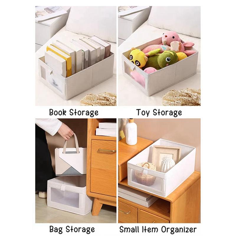 

ABWR-8 Pack Storage Bins, Storage Containers For Organizing Clothing, Jeans,Closet - Closet Organizers And Storage Beige бежевый