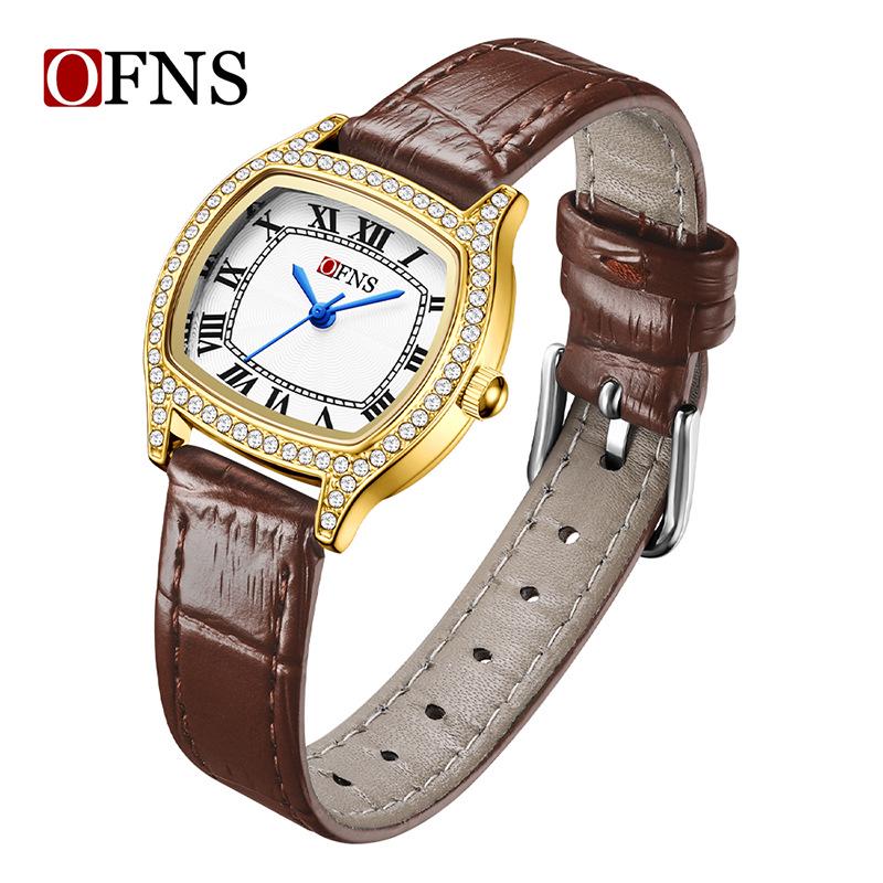 Oufanny Women s Rhinestone Waterproof Roman Numeral Quartz Watch, Retro High-End Style