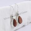 Teardrop Sunstone Earrings, 925 Sterling Silver, Gemstone Jewelry