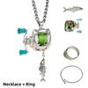 Mini Fiskehjul Halsband 1/2 st Premium Legering Herr Hänge Trendiga Hip Hop Smycken för Streetwear Festpresent