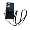 Camellia Money Bag Card Bag Phone Case for IPhone 17 Promax Crossbody Rope Leather Rope for Apple 15 Solid Color Soft