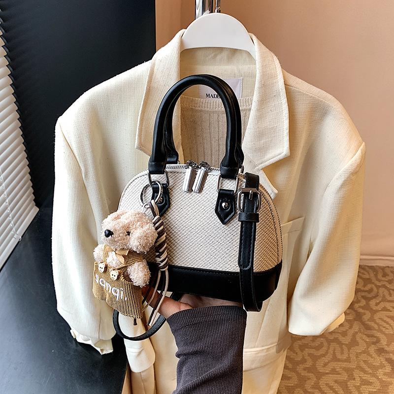 Retro Contrasting Shell Bag 2025 New Trendy Texture Versatile Handbag Casual Shoulder Bag Messenger Women's Bag
