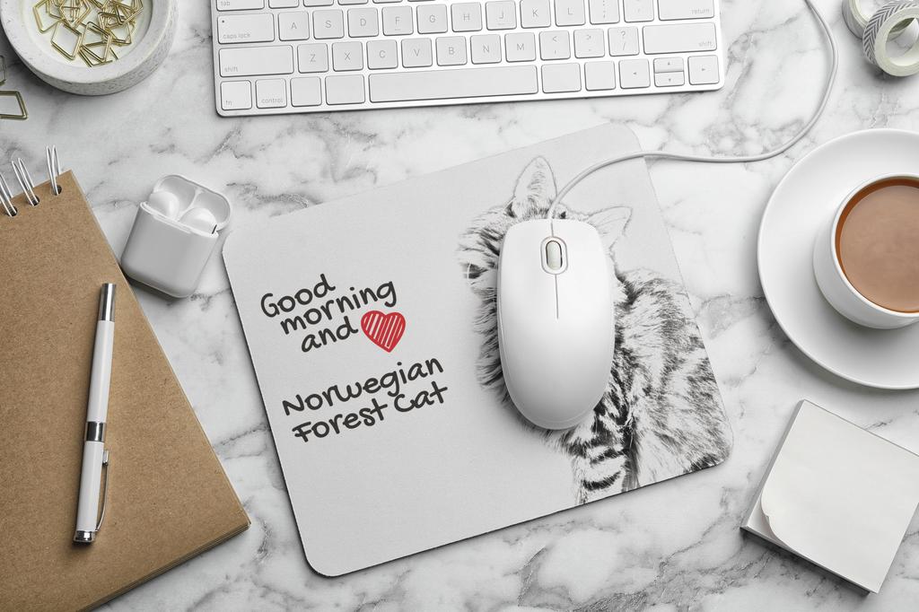 Norwegischer Wald - Mauspade mit Aufdruck, personalisierter Katzen-Pad, einzigartiges Gadget für einen Büroangestellten von der Marke Art-Dog