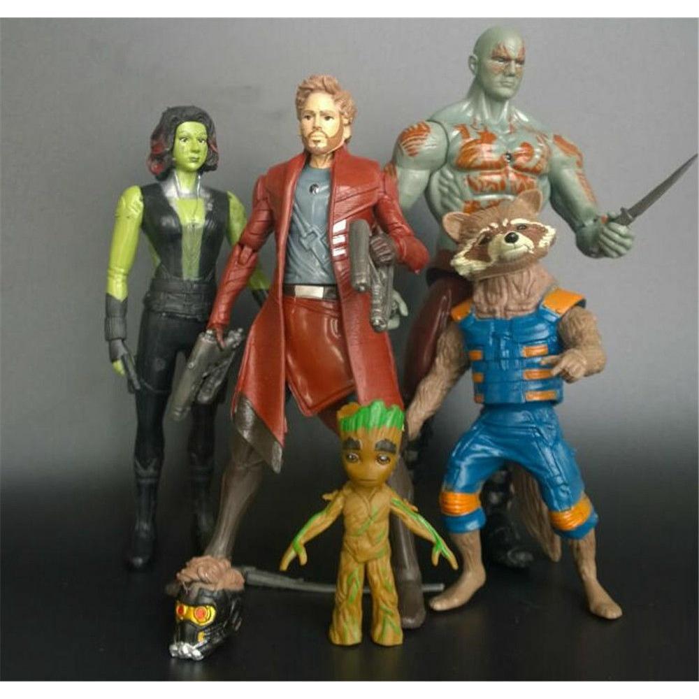 5pcs Of Guardians The Galaxy Vol 2 Starlord Baby Groot Raccoon Figure Action