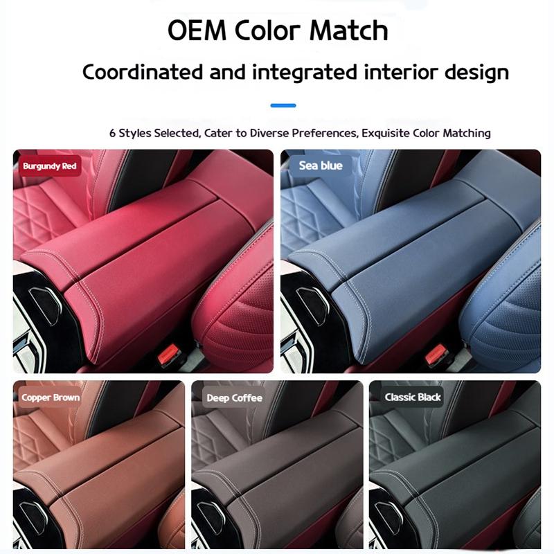 For BMW 5 series i5 G60 2025-2025 Car Veganza leatherArmrest box pad cover plate protective sleeve modified interior accessories