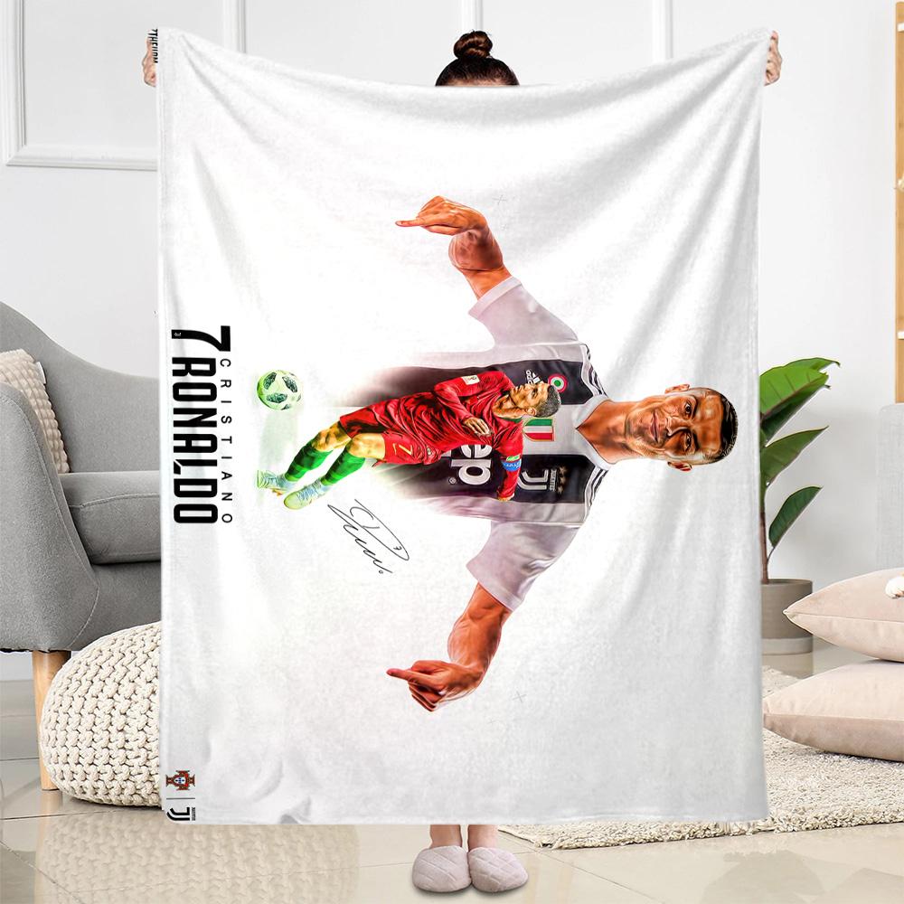 Cristiano Ronaldo Celebration Blanket Comfortable Suitable for Sofa Bedding Seaside Four Seasons Universal Digital Print Gift for Travel Home Birthday