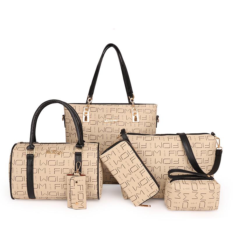 Women's bag new trendy large-capacity fashion portable one shoulder oblique span mother and child bag six-piece bag fashion