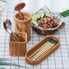 Imitation Rattan Hotel Restaurant Messer- und Gabelkorb Essstäbchen Aufbewahrungsbox Gewürzglas Korb Küchenregal