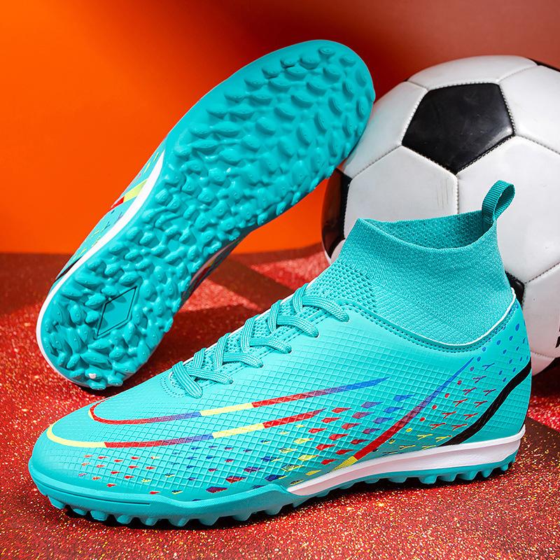 Falcon new high-top football shoes long nails football shoes TF broken nails special training shoes football men