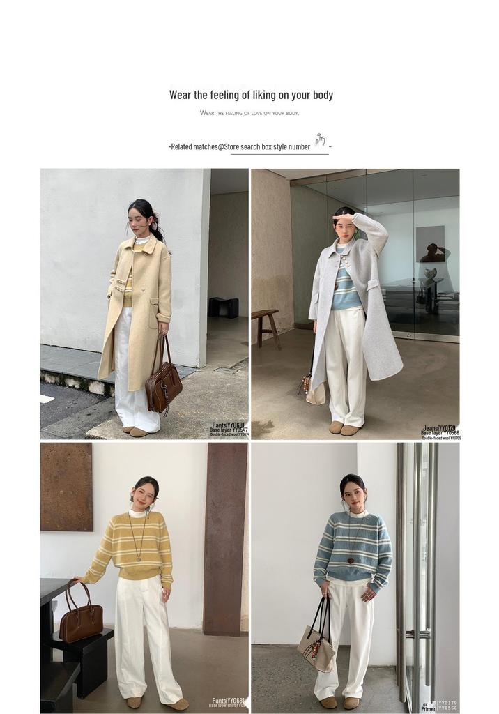 No Return: Women's Korean Style Striped Loose Sweater - Comfortable Casual Top