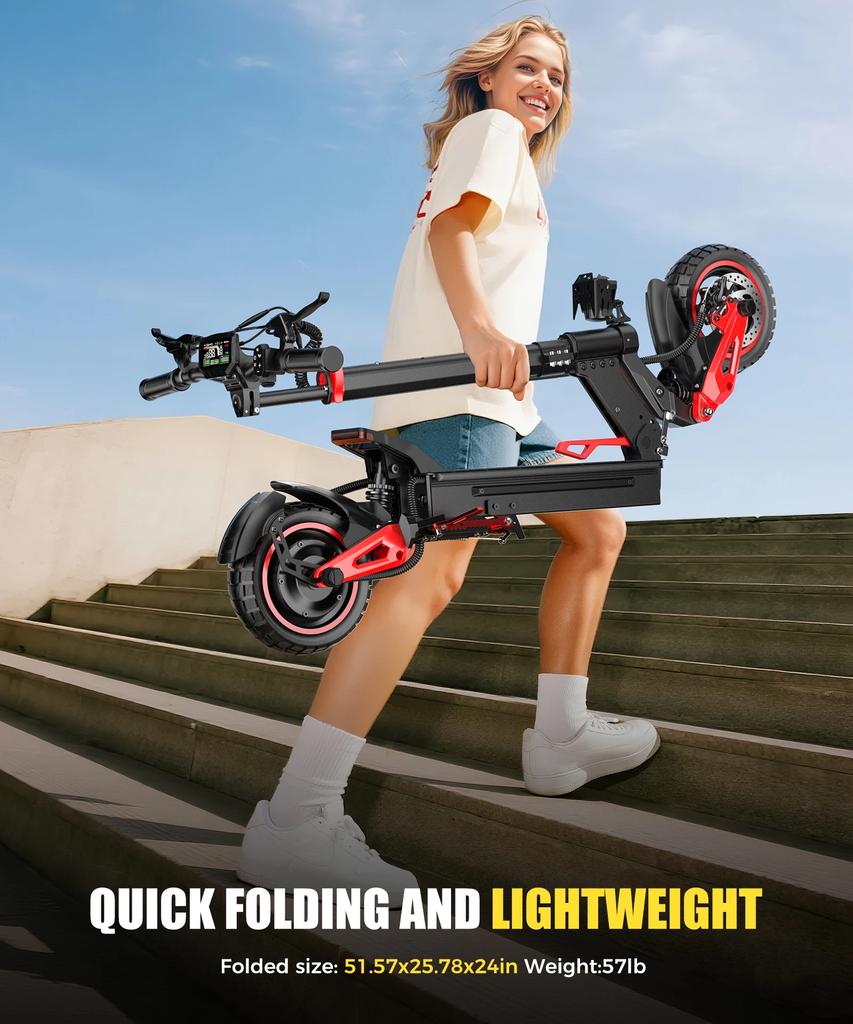 FREEBOY J15 MAX Adult E-Scooter 1600W48V18AH Folding E-Scooter 10 Fat Tire E-Mountain Scooter