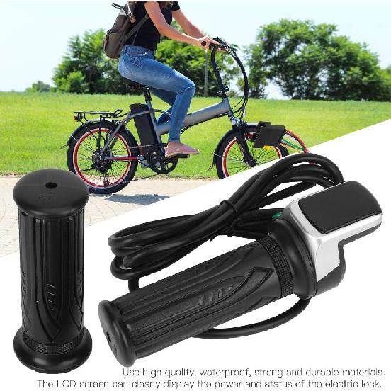 

Tbest 36V Throttle,Throttle Bolt with Key 48V Throttle 36V Electric Scooter LCD Electric Quantity Display with Speed Governing Throttle Grip 6